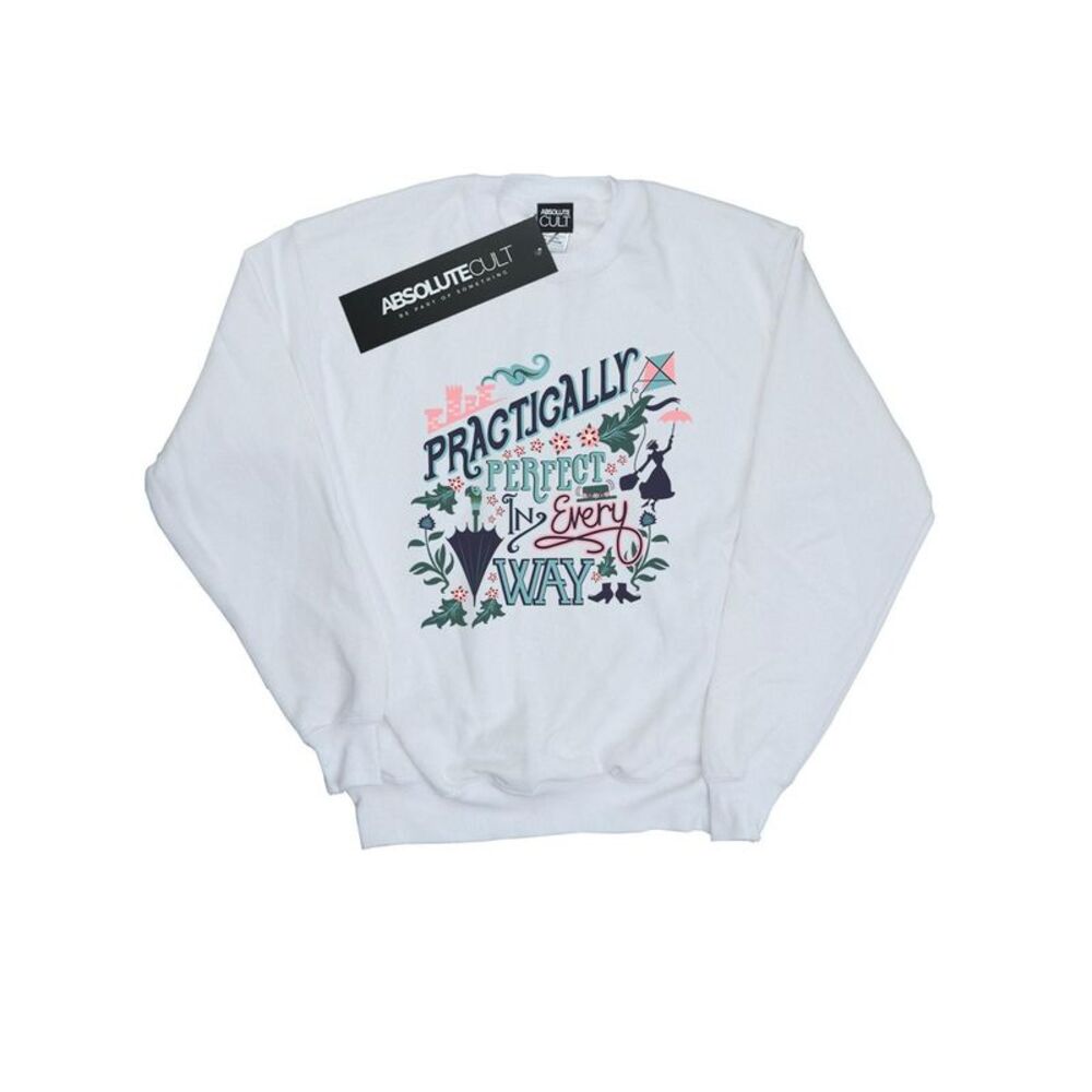 Mary Poppins Womens/Ladies Practically Perfect In Every Way Sweatshirt / White